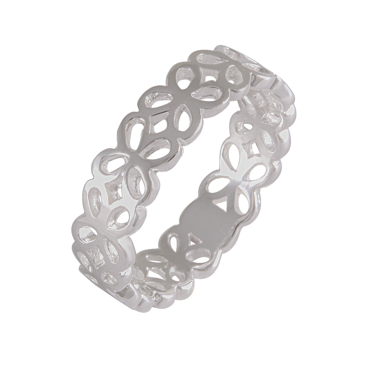 Elegant Lattice Silver Band 92.5% Sterling Silver - Model 111-114 - Silver Maker Family 