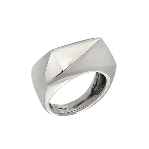 Geometric Facet Silver Ring 92.5% Sterling Silver - Model 111-115 - Silver Maker Family 
