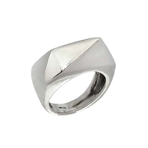 Geometric Facet Silver Ring 92.5% Sterling Silver - Model 111-115 - Silver Maker Family 