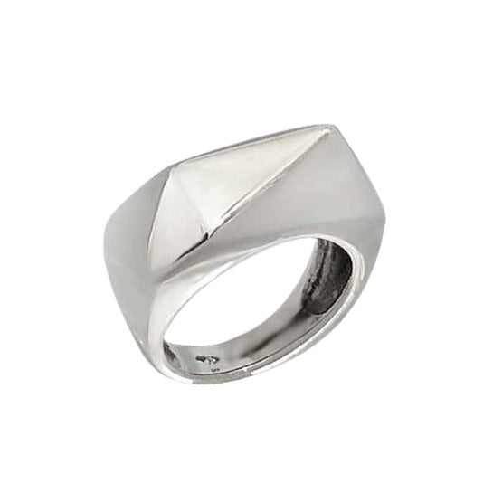 Geometric Facet Silver Ring 92.5% Sterling Silver - Model 111-115 - Silver Maker Family 