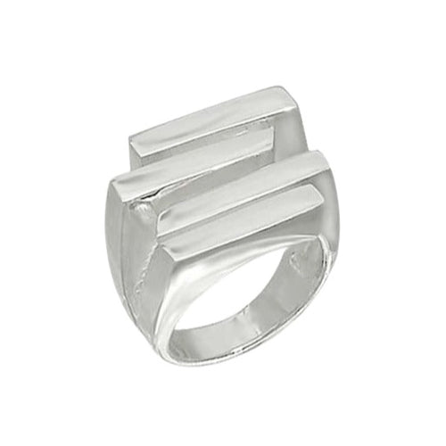 Geometric Gleam Statement Ring 92.5% Sterling Silver - Model 111-117 - Silver Maker Family 