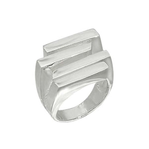 Geometric Gleam Statement Ring 92.5% Sterling Silver - Model 111-117 - Silver Maker Family 