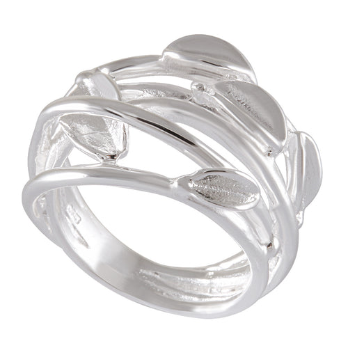 Nature's Embrace Silver Leaf Ring. 92.5% Sterling Silver - Model 111-120 - Silver Maker Family 