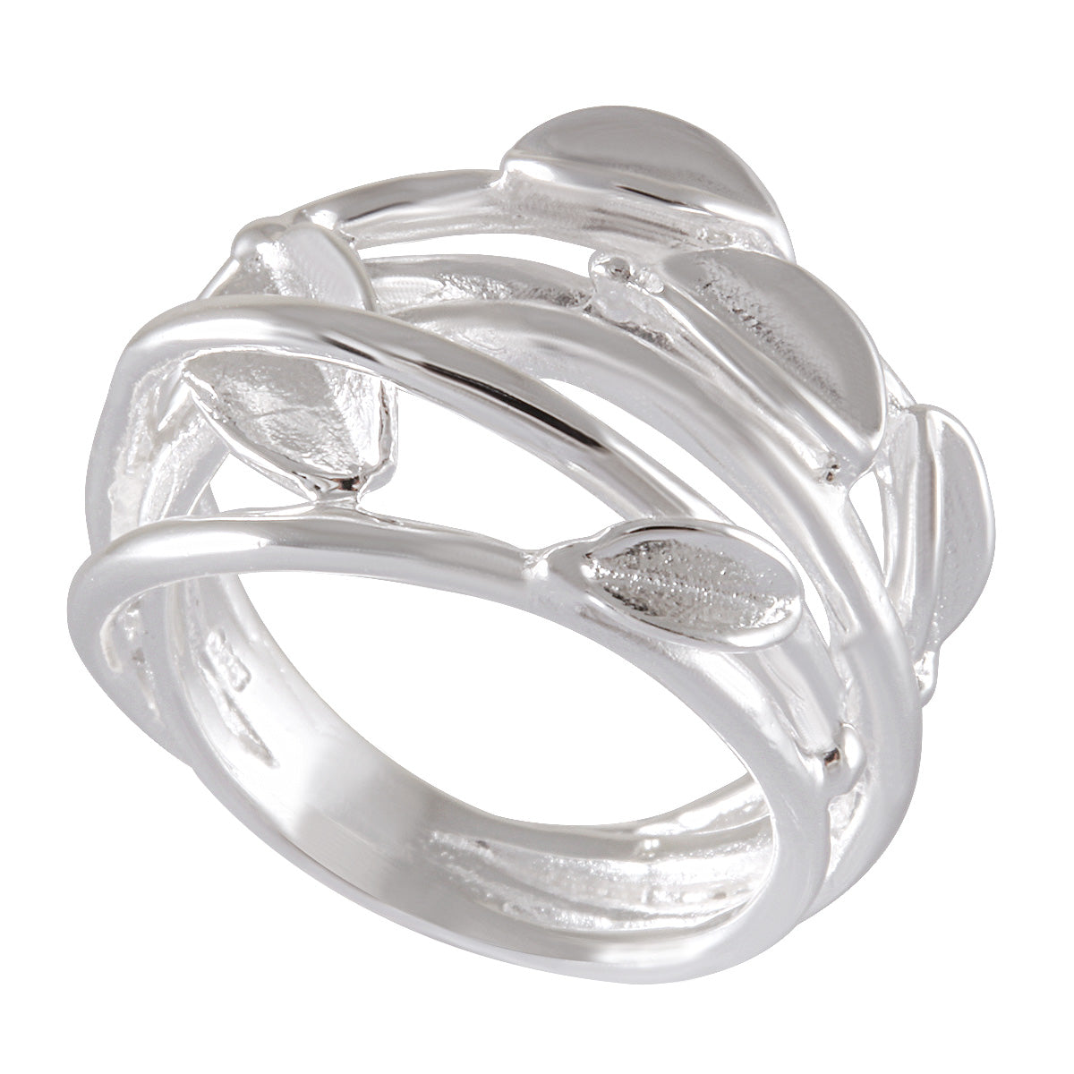 Nature's Embrace Silver Leaf Ring. 92.5% Sterling Silver - Model 111-120 - Silver Maker Family 