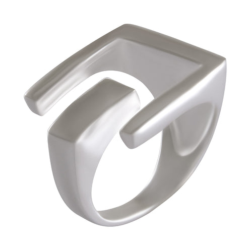 Modern Architectural Silver Band Ring. 92.5% Sterling Silver - Model 111-122 - Silver Maker Family 