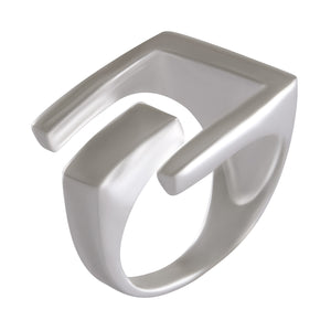 Modern Architectural Silver Band Ring. 92.5% Sterling Silver - Model 111-122 - Silver Maker Family 