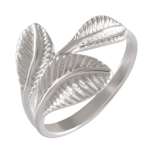 Botanical Elegance Silver Leaf Ring. 92.5% Sterling Silver - Model 111-123 - Silver Maker Family 