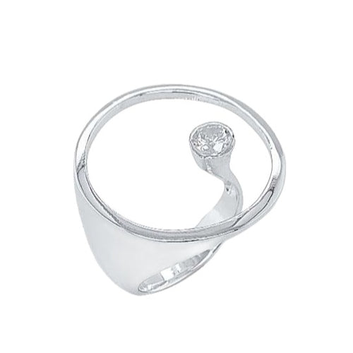 Asymmetrical Elegance Silver Gemstone Ring 92.5% Sterling Silver - Model 111-135 - Silver Maker Family 