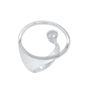 Asymmetrical Elegance Silver Gemstone Ring 92.5% Sterling Silver - Model 111-135 - Silver Maker Family 