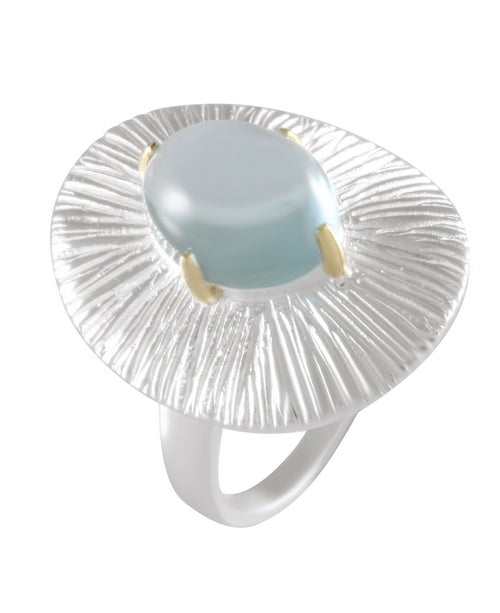 Sunburst Blue Gemstone Ring 92.5% Sterling Silver - Model 112-006 - Silver Maker Family 