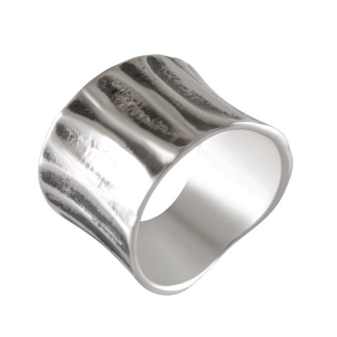 Modern Wave Sculpture Ring Silver & Oxidized - Model 114-014 - Silver Maker Family 