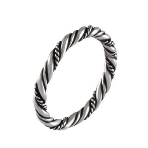 Classic Twisted Rope Band Silver & Oxidized - Model 114-015 - Silver Maker Family 