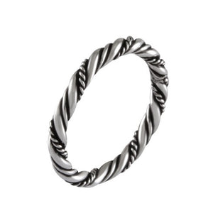 Classic Twisted Rope Band Silver & Oxidized - Model 114-015 - Silver Maker Family 