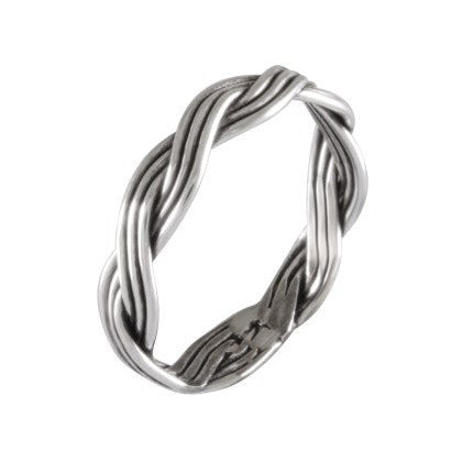 Braided Harmony Silver Band Silver & Oxidized - Model 114-022 - Silver Maker Family 