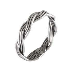 Braided Harmony Silver Band Silver & Oxidized - Model 114-022 - Silver Maker Family 