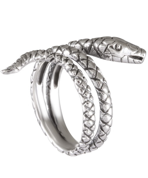 Serpentine Embrace Ring Silver & Oxidized - Model 114-024 - Silver Maker Family 