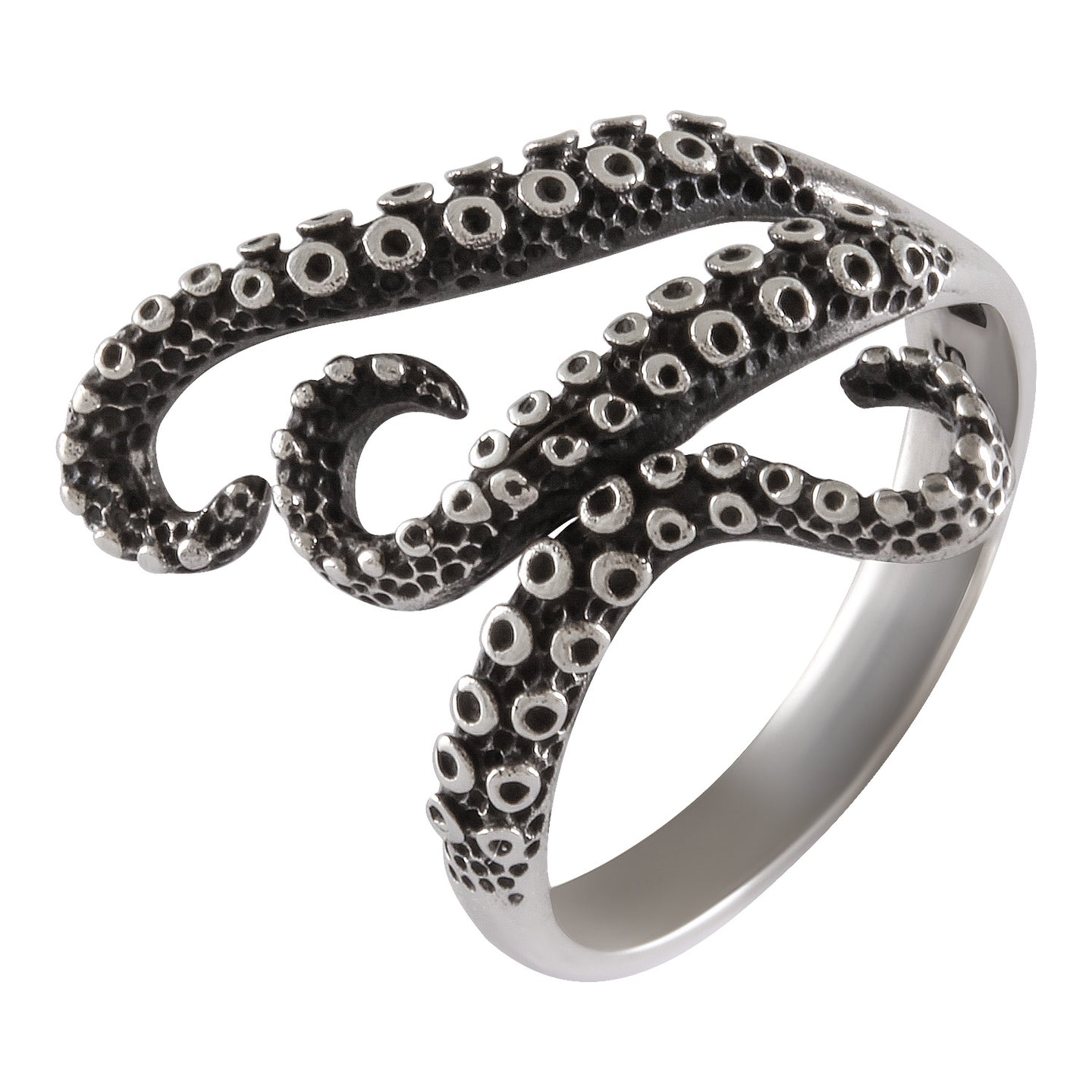 Octopus Embrace Silver Ring Silver & Oxidized - Model 114-031 - Silver Maker Family 