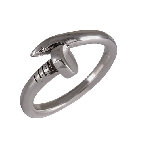 Two-Tone Nail Coil Ring | Oxidized 925 Sterling Silver Model 114-037