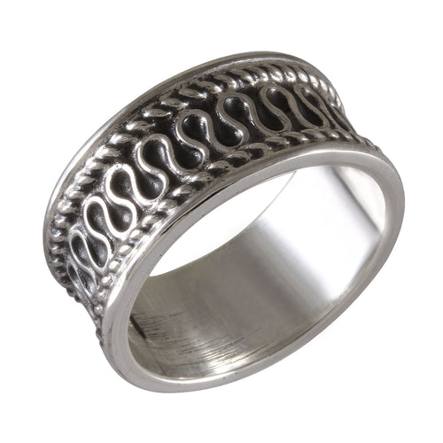 Vintage Waves Filigree Ring  Silver & Oxidized - Model 114-041 - Silver Maker Family 