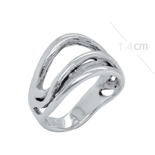 Silhouette Loop Silver Ring Silver & Oxidized - Model 114-058 - Silver Maker Family 