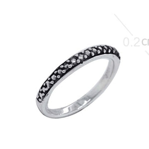 Dark Channel Contrast Band Ring Silver & Oxidized - Model 114-059 - Silver Maker Family 