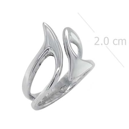 Sculptural Flow Abstract Ring Silver & Oxidized - Model 114-060 - Silver Maker Family 