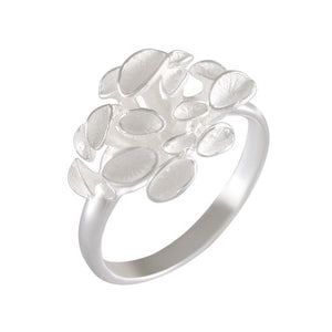 Sterling Silver Sea Flower Cluster Ring - Ocean Botanical Elegance - Model 115-001