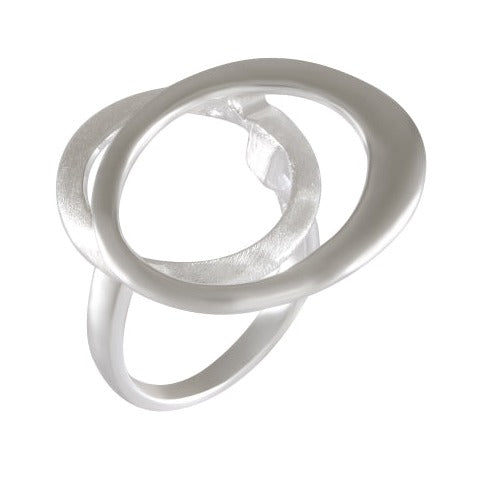 Sterling Silver Infinity Twist Ring - Sandbrushed Inner Texture - Model 115-004