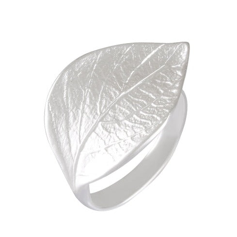 Sterling Silver Sandblasted Leaf Ring - Nature's Artistry - Model 115-007