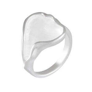 Sterling Silver Sandblasted Shell Ring - Oceanic Elegance - Model 115-013