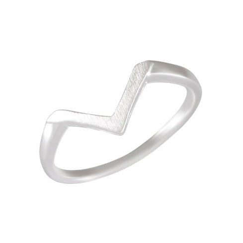 Sterling Silver Triangular Sandblasted Ring - Geometric Minimalist Design - Model 115-014
