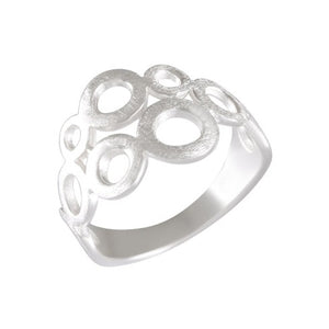 Sterling Silver Sandblasted Circles Ring - Contemporary Geometric Band - Model 115-016
