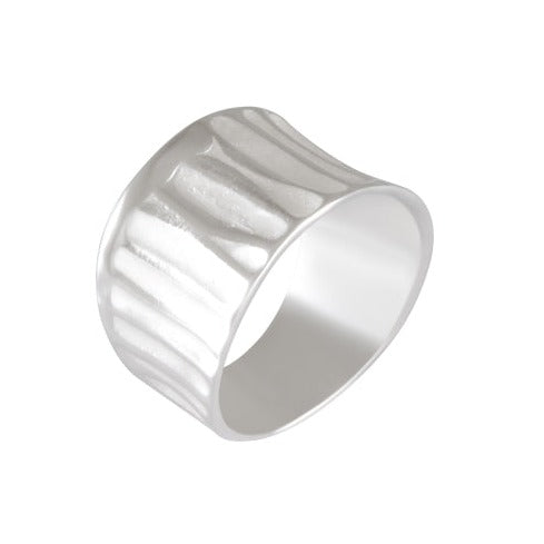 Sterling Silver Sandblasted Wide Band Ring - Modern Textured Statement - Model 115-017
