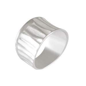 Sterling Silver Sandblasted Wide Band Ring - Modern Textured Statement - Model 115-017