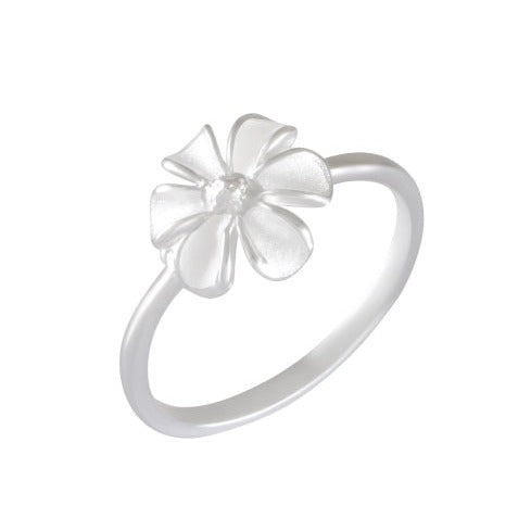 Sterling Silver Sandblasted Flower Ring - Delicate Petal Design - Model 115-019
