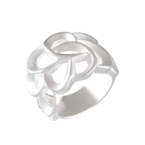 Sterling Silver Abstract Knot Sandblasted Ring - Modern Artistic Band - Model 115-025