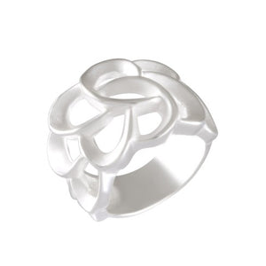 Sterling Silver Abstract Knot Sandblasted Ring - Modern Artistic Band - Model 115-025
