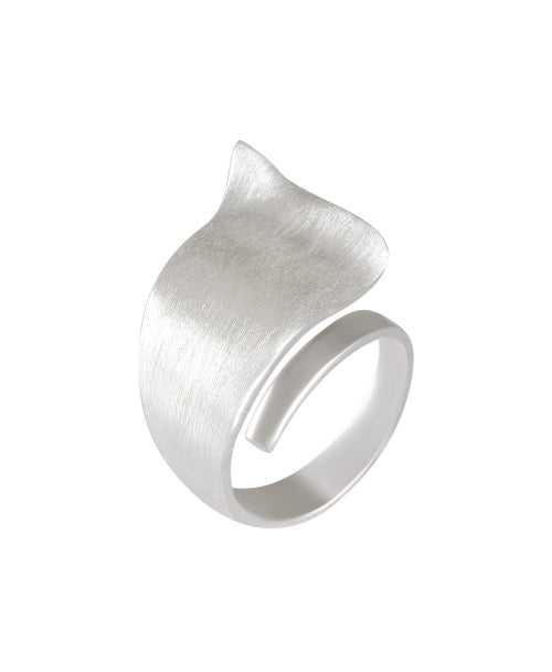 Adjustable Sterling Silver Sandblasted Flame Ring - Dynamic Sculptural Jewelry - Model 115-035