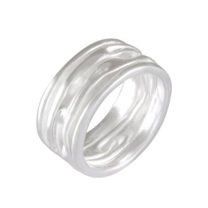 White Sandblasted Swirl Band - Silver Maker Family Sterling Silver Textured Ring - Model 115-039