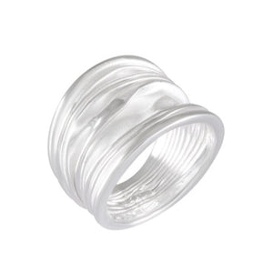 White Sandblast Ripple Ring - Silver Maker Family Matte Finish Sterling Band - Model 115-040