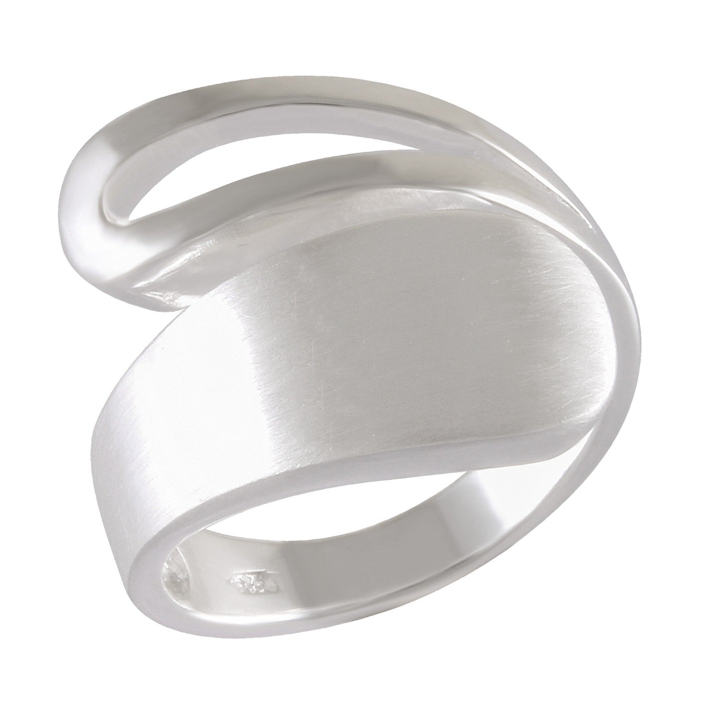 Sterling Silver Sandblasted Twist Band Ring - Modern Fluid Design Jewelry - Model 115-048