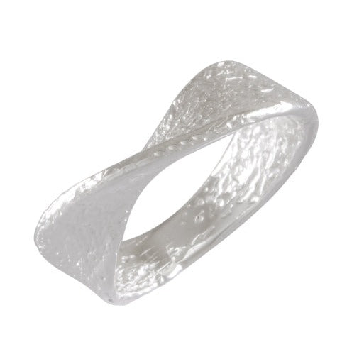 Sterling Silver Textured Twist Ring with Sandblasted Finish - Unique Artisan Jewelry - Model 115-051