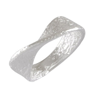 Sterling Silver Textured Twist Ring with Sandblasted Finish - Unique Artisan Jewelry - Model 115-051