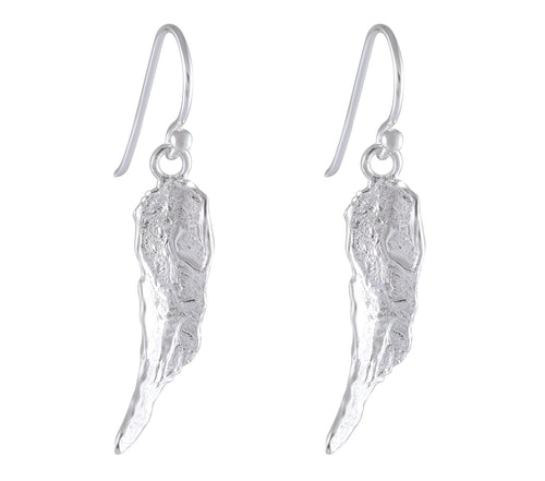 Artisanal Nature-Inspired Texture Drop earring 925 Sterling Silver - Model 1211-001 - Silver Maker Family 