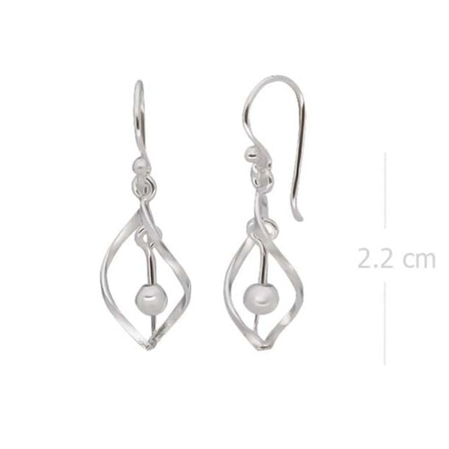 Sphere Geometric Drop earring 925 Sterling Silver - Model 1211-007 - Silver Maker Family 
