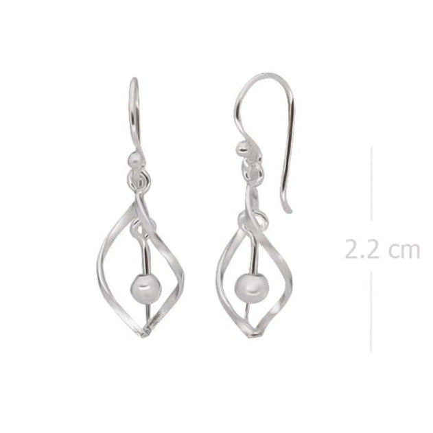 Sphere Geometric Drop earring 925 Sterling Silver - Model 1211-007 - Silver Maker Family 