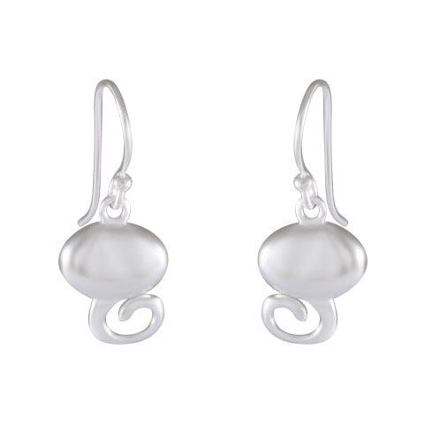Pebble and Spiral Harmony Drop earring 925 Sterling Silver - Model 1211-010 - Silver Maker Family 