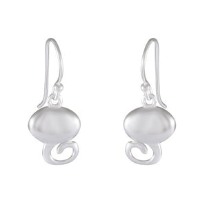 Pebble and Spiral Harmony Drop earring 925 Sterling Silver - Model 1211-010 - Silver Maker Family 
