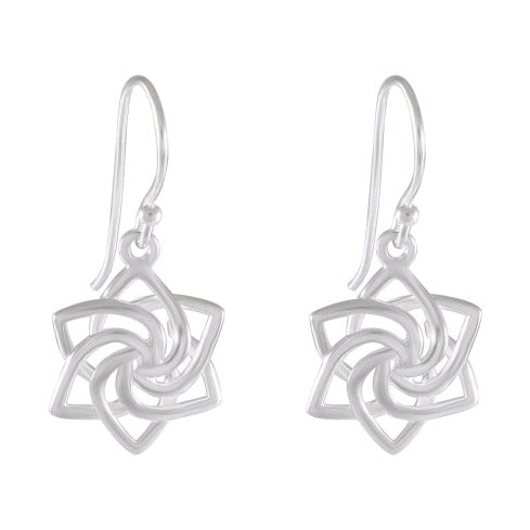 Dancing Ribbon Abstract Drop earring 925 Sterling Silver - Model 1211-011 - Silver Maker Family 