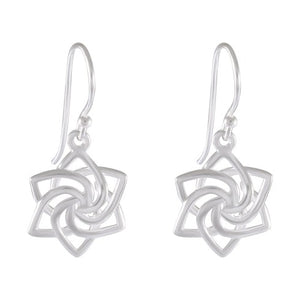 Dancing Ribbon Abstract Drop earring 925 Sterling Silver - Model 1211-011 - Silver Maker Family 